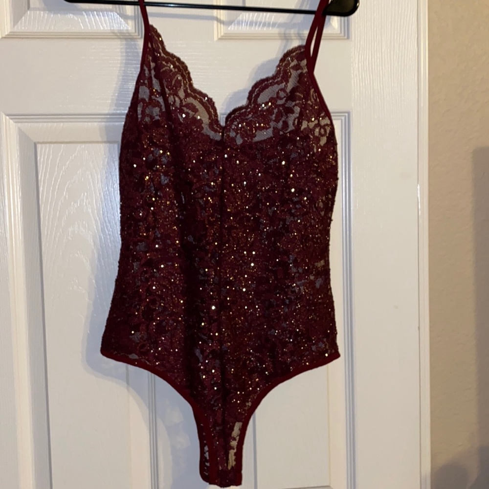Lace glitter bodysuit